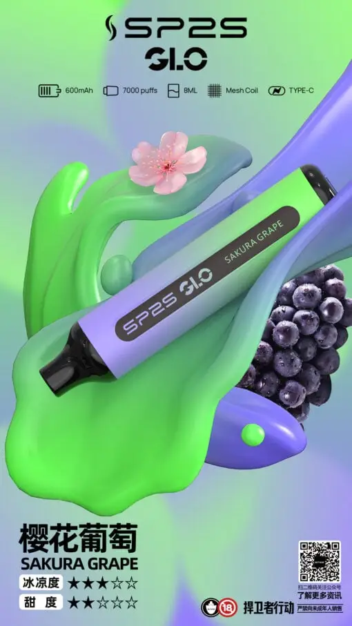 SP2S GLO 思博瑞 7000｜享有獨特飽滿霧感與溫潤入喉回甘 | 智慧電量辨識防焦燒設計