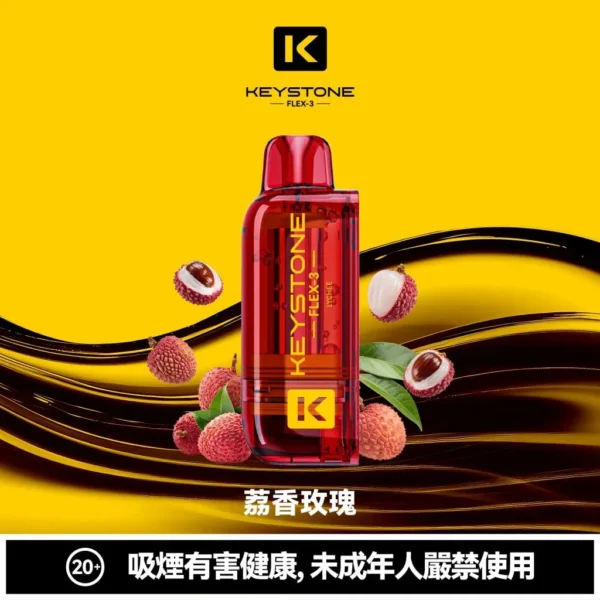 【買一盒煙彈送主機】KEYSTONE FLEX-3 鑰石 25000口 專用磁吸換彈拋棄式電子煙套裝｜Mesh網狀芯細膩霧化｜多模式調節打造個性化使用體驗