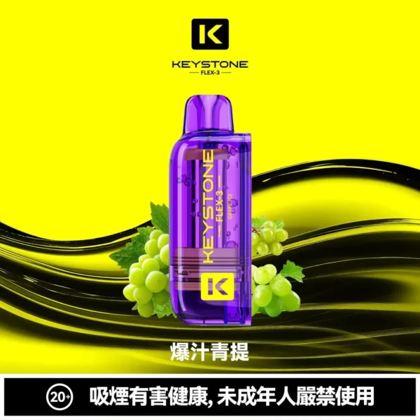 【買一盒煙彈送主機】KEYSTONE FLEX-3 鑰石 25000口 專用磁吸換彈拋棄式電子煙套裝｜Mesh網狀芯細膩霧化｜多模式調節打造個性化使用體驗