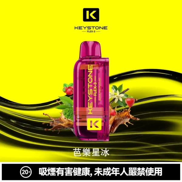 【買一盒煙彈送主機】KEYSTONE FLEX-3 鑰石 25000口 專用磁吸換彈拋棄式電子煙套裝｜Mesh網狀芯細膩霧化｜多模式調節打造個性化使用體驗