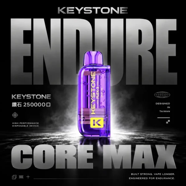 【買一盒煙彈送主機】KEYSTONE FLEX-3 鑰石 25000口 專用磁吸換彈拋棄式電子煙套裝｜Mesh網狀芯細膩霧化｜多模式調節打造個性化使用體驗