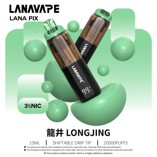 LANA-PIX-閃光彈-一次性20000口-龍井 LANA PIX 閃光彈 20000口 拋棄式電子煙|Mesh網芯爆汁霧化體驗|摺疊吸嘴設計打造便攜潮流新玩法